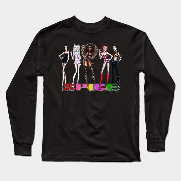 girl band Long Sleeve T-Shirt by MAkita Noel